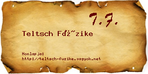 Teltsch Füzike névjegykártya